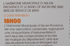 The programme noticeboard in the centre of Aix